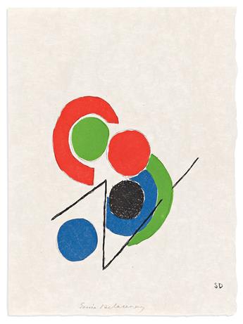 Delaunay, Sonia (1885-1979), illus. & Tristan Tzara (1896-1963) Juste Present. Deluxe Edition with Original Gouache.